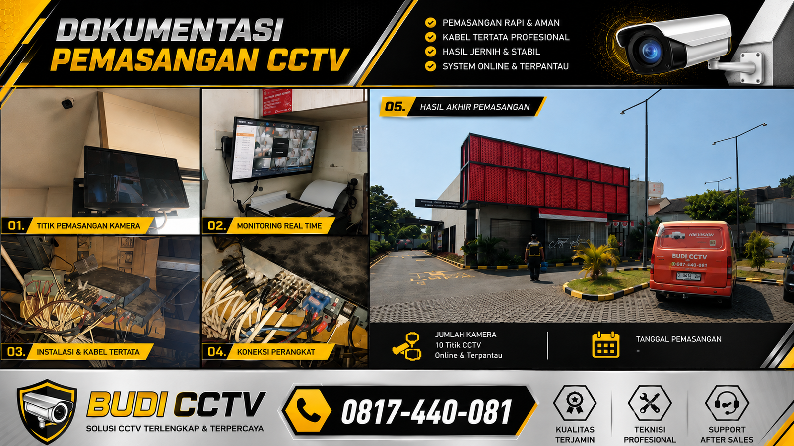 Instalasi CCTV Hikvision, Lokasi Usaha Hisana Aman 24 Jam