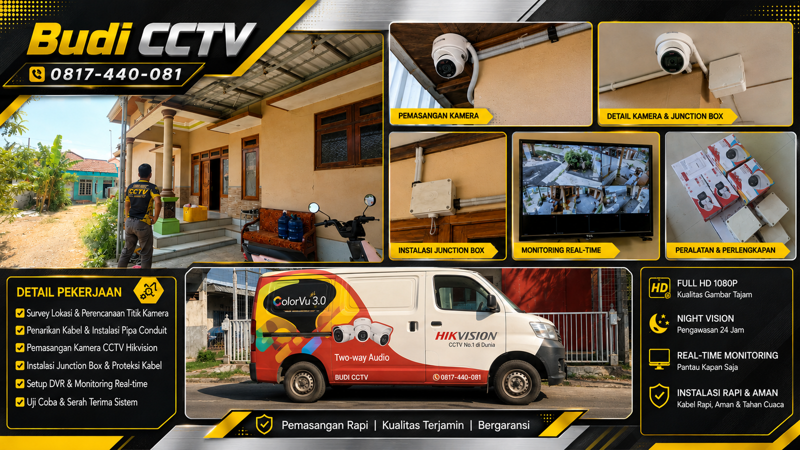 Instalasi CCTV Hikvision Two Way Audio di Brebes, Pelanggan Diberi Edukasi