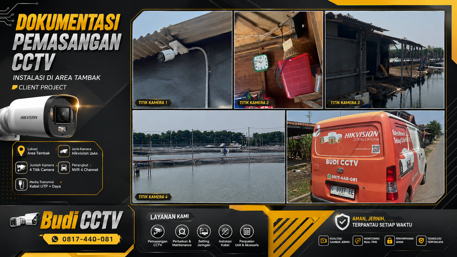 Instalasi CCTV Hikvision Sesuai Budget di Tambak Brebes