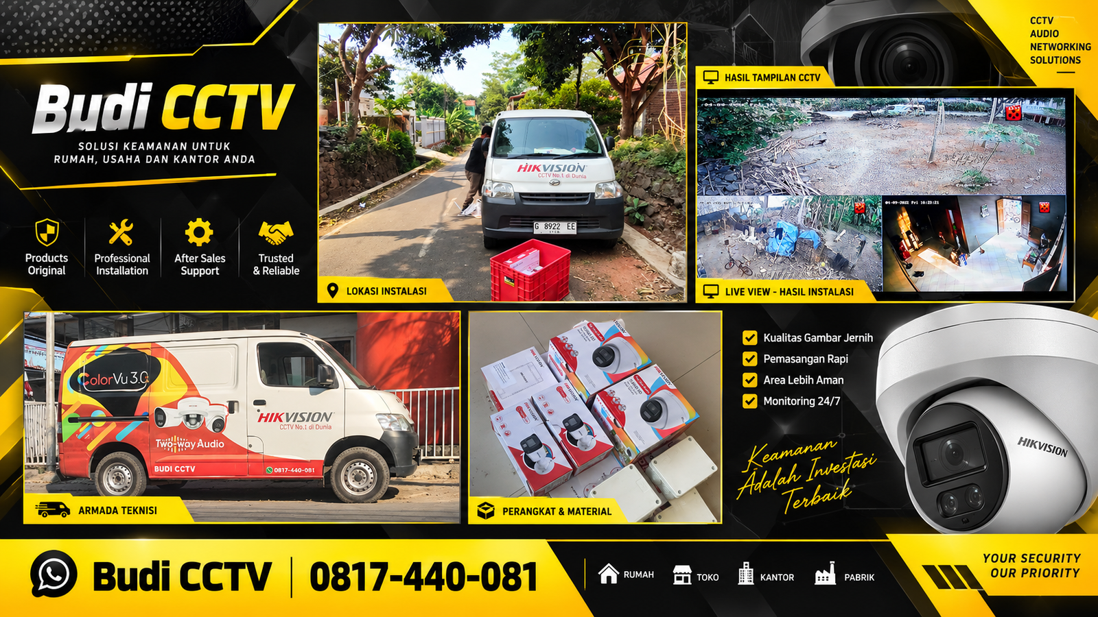 Pemasangan CCTV Hikvision di Brebes dengan Stabilitas Sistem Terjamin