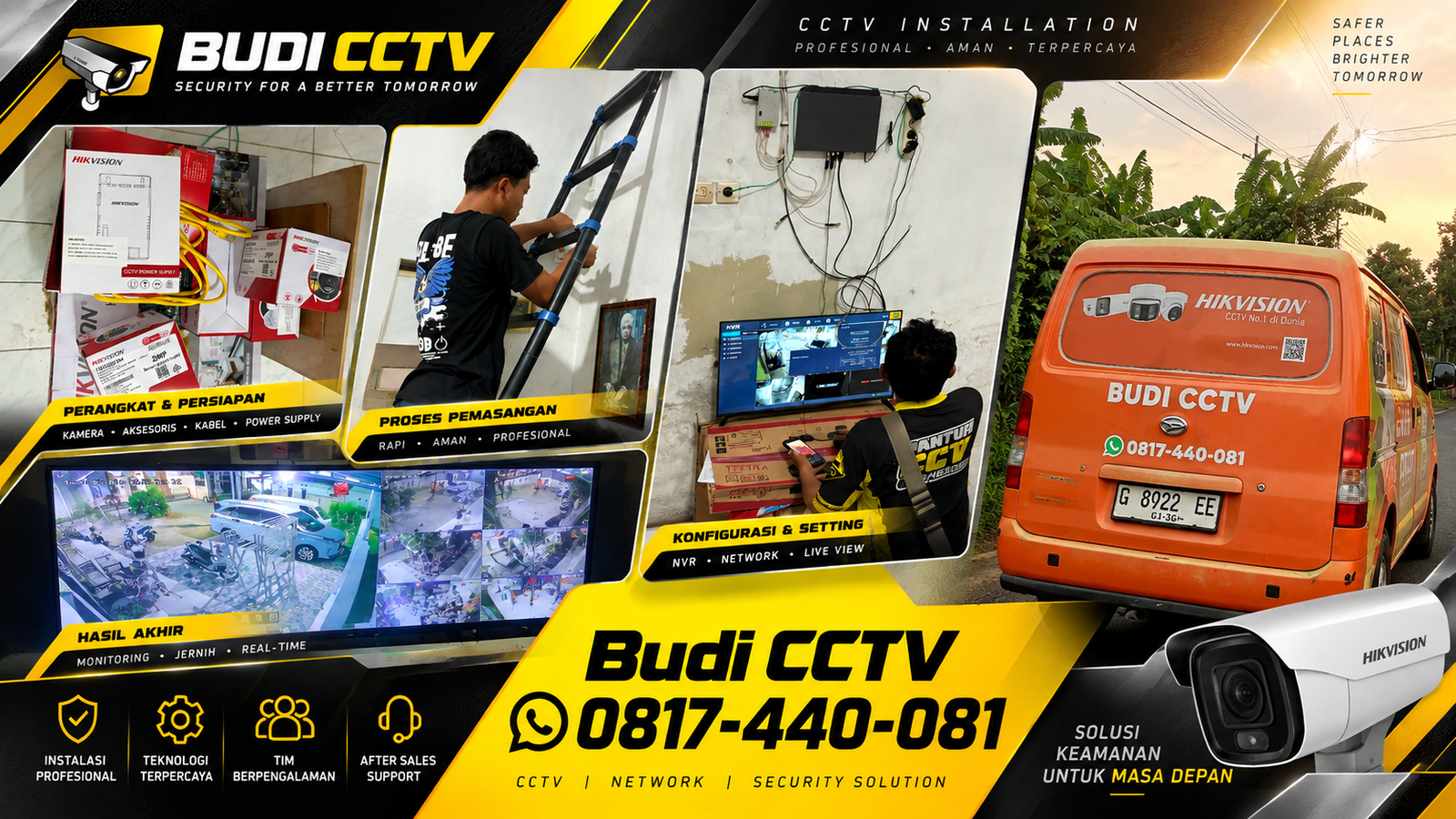 Instalasi CCTV Hikvision di Gudang Brebes dengan Standar Kerapian Pengerjaan