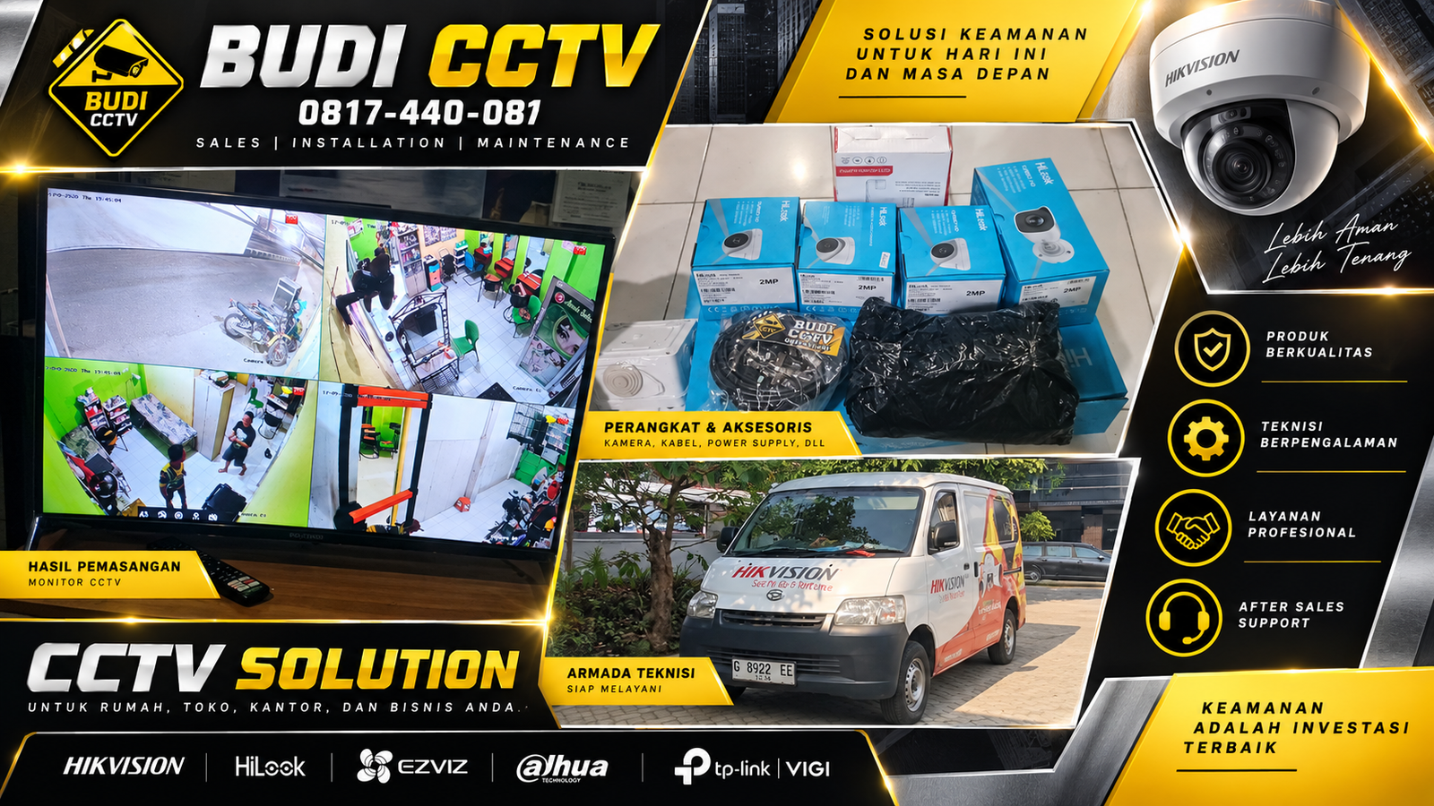 Instalasi CCTV Hilook di Salon Kecantikan Brebes, Merek Terpercaya