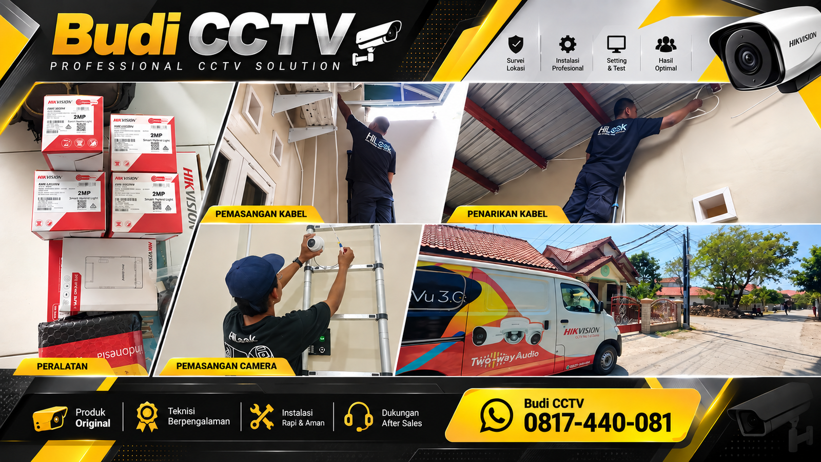 Pemasangan CCTV Hikvision untuk Rumah Tinggal di Brebes dengan Hasil Instalasi yang Rapi