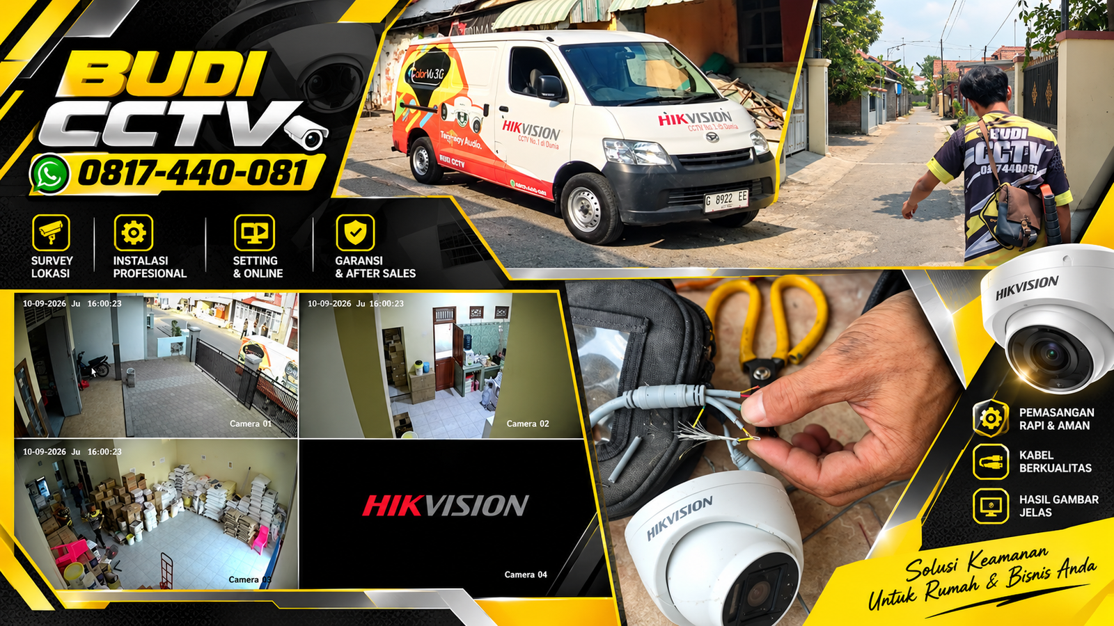 Instalasi CCTV Hikvision untuk Gudang di Brebes Sistem Terintegrasi