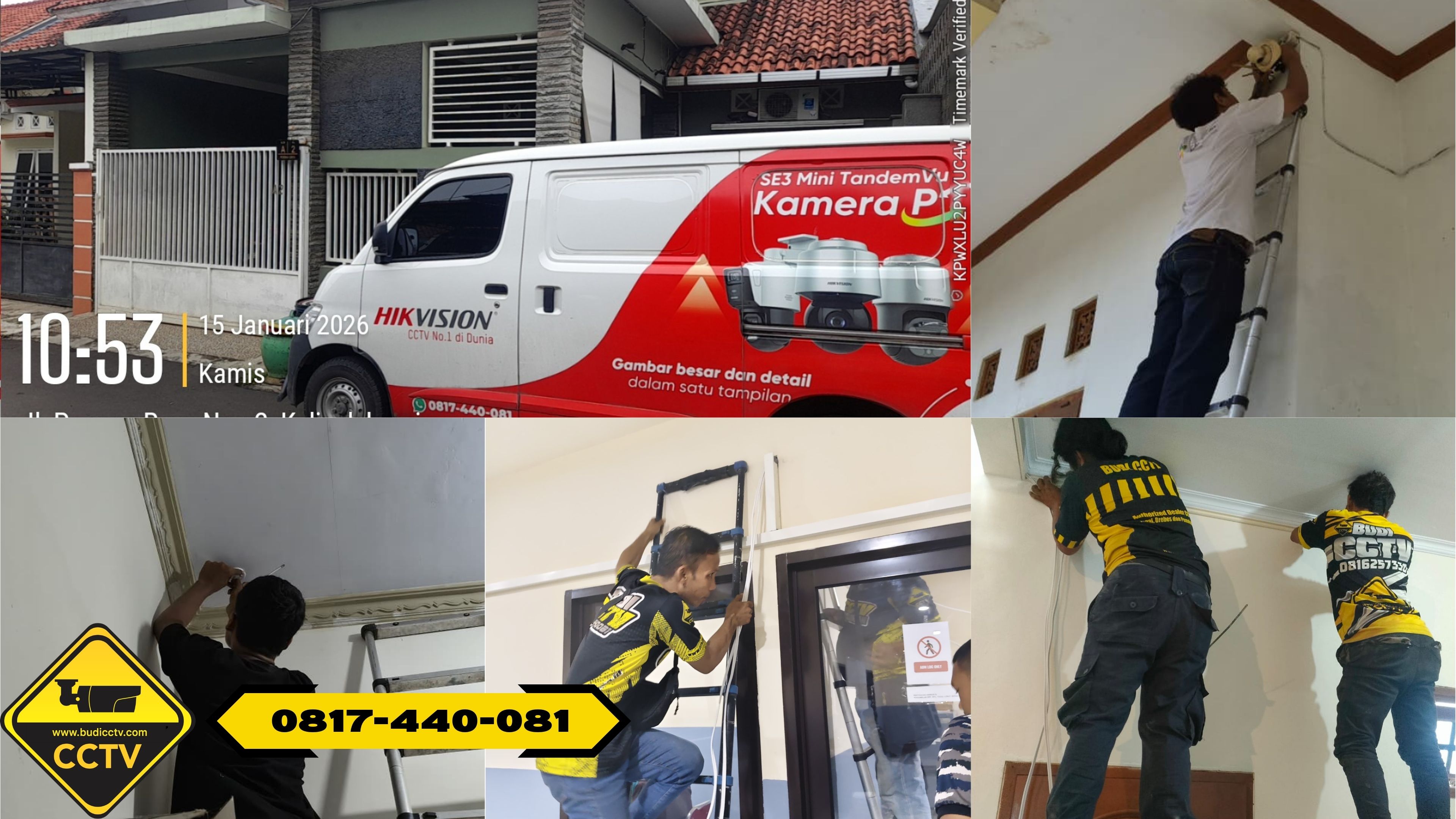 Pasang CCTV Hikvision 4 Channel Smart Hybrid Light 2MP di Rumah Kramat