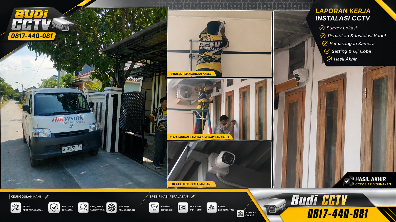 Pemasangan CCTV Hilook + Two Way Audio 4 Channel 2MP di Rumah Limbangan, Brebes