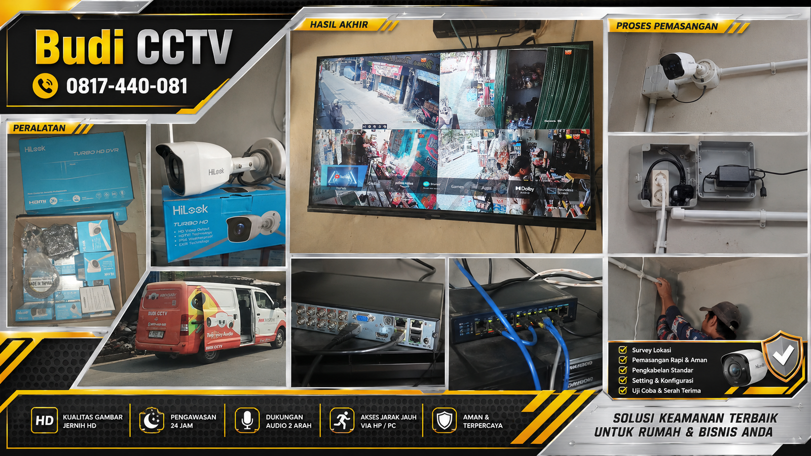 Instalasi CCTV HiLook Warung Sembako Brebes Bergaransi